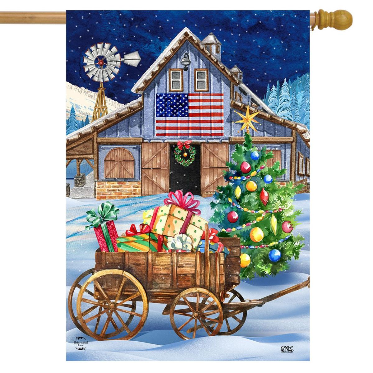 Holiday Barn Christmas House Flag | Holidays Christmas Holidays