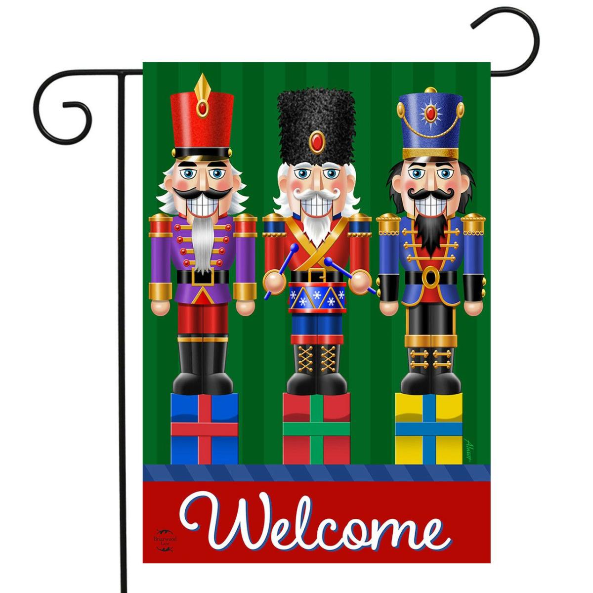 Holiday Nutcrackers Welcome Garden Flag | Holidays Christmas Holidays