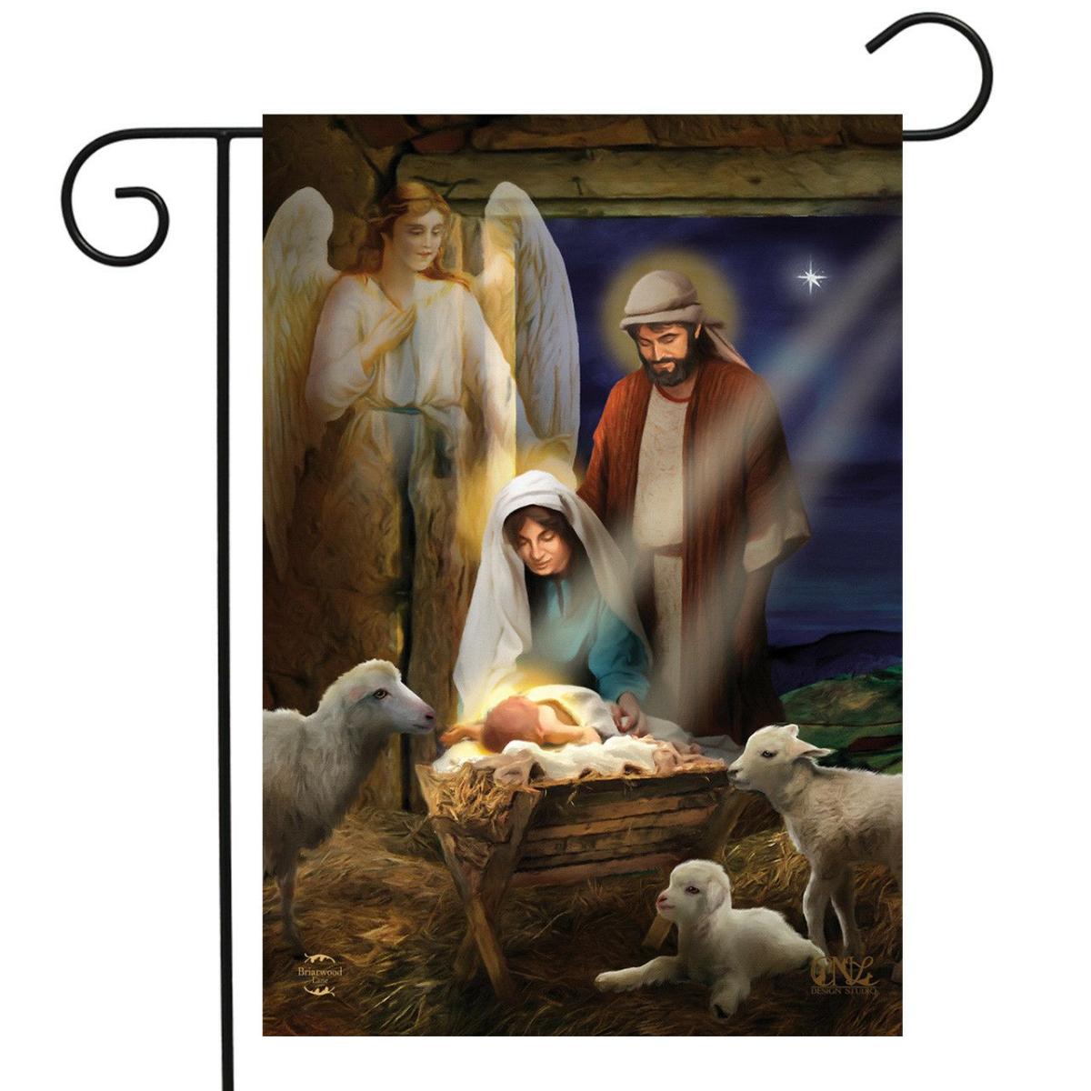 Holy Nativity Christmas Garden Flag | Holidays Christmas Holidays