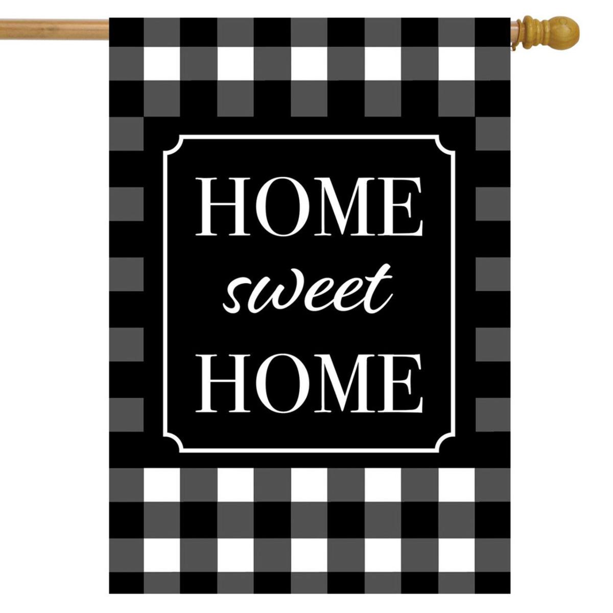 Home Sweet Home Checkered Spring House Flag | Themes Everyday Seasons