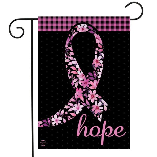 Hope Ribbon Floral Garden Flag | Themes Awareness Themes