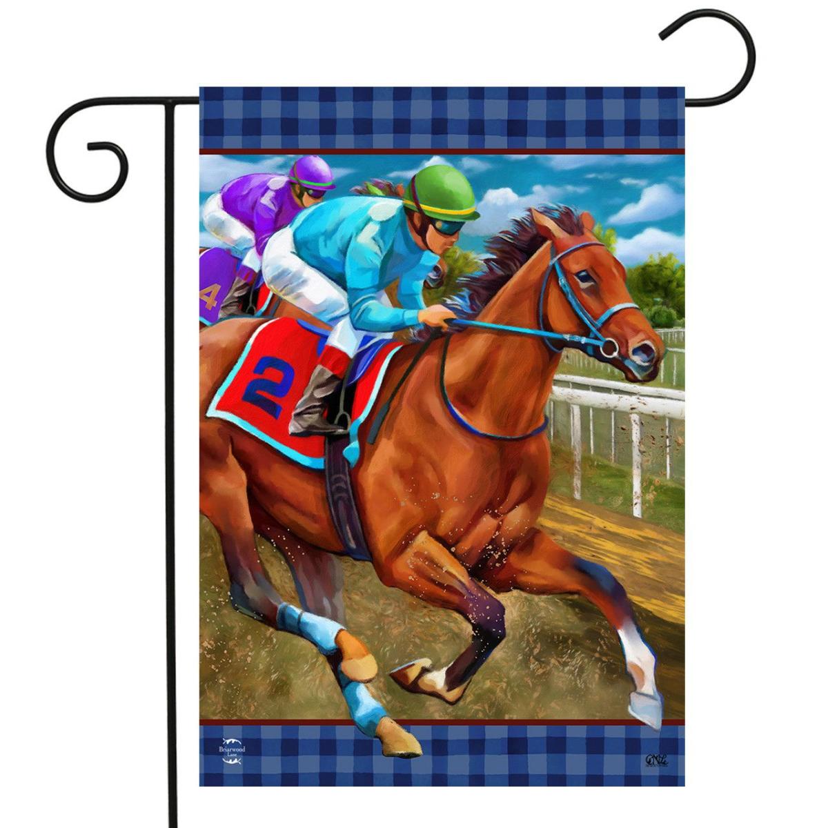 Horse Racing Everyday Garden Flag | Themes Animals & Critters Seasons