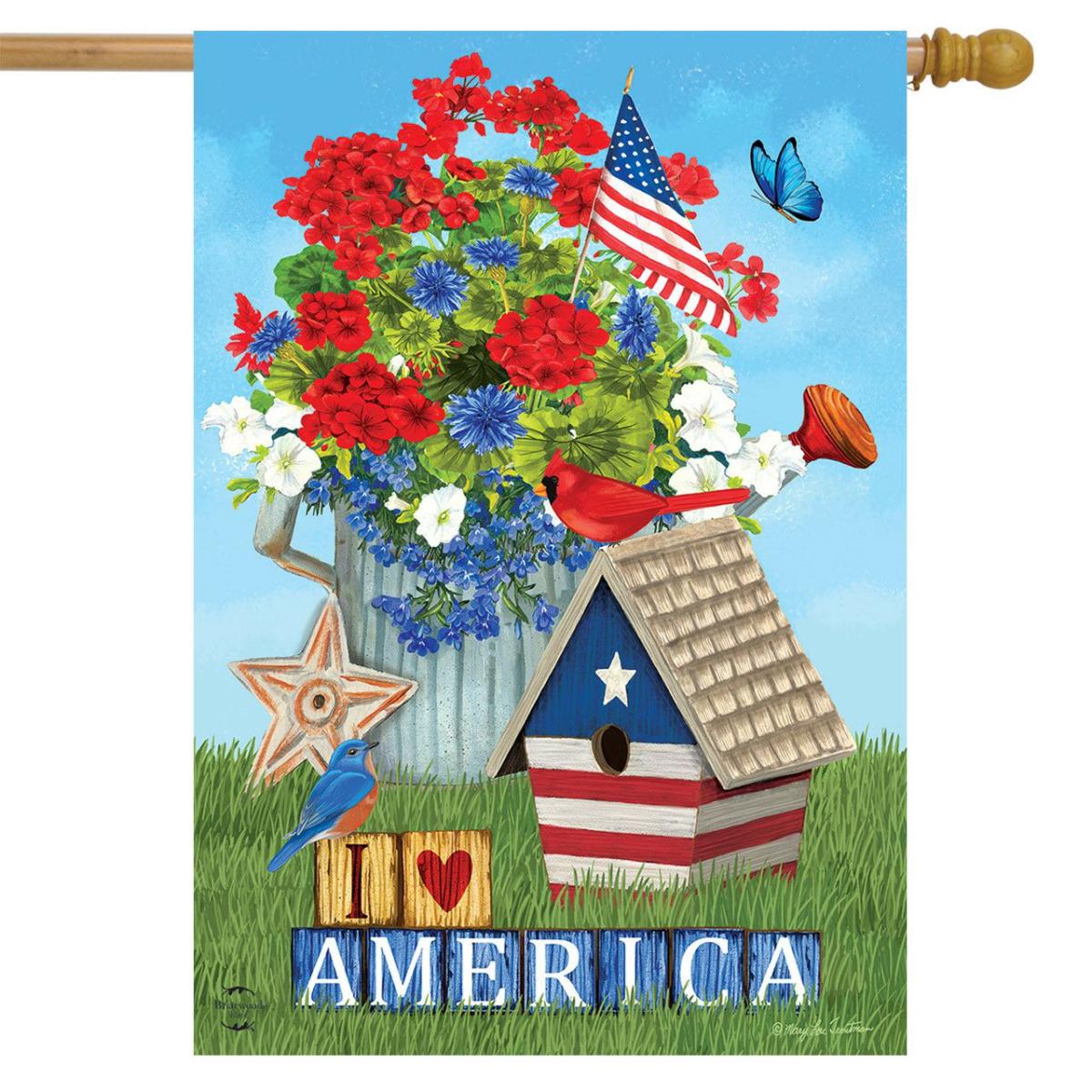 I Love America Patriotic House Flag | Seasons Everyday Seasons