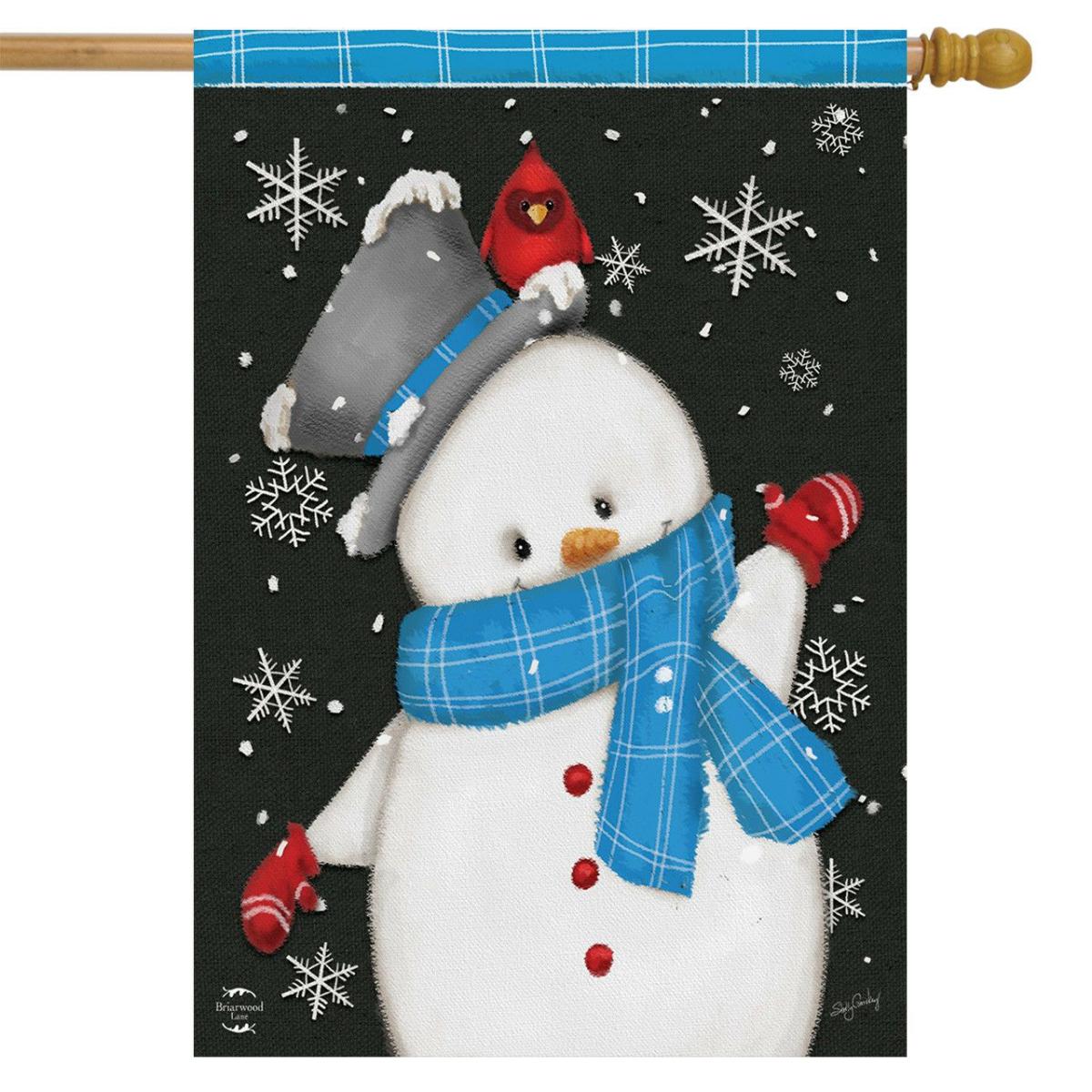 Jolly Winter Snowman House Flag | Seasons House Flags Seasons