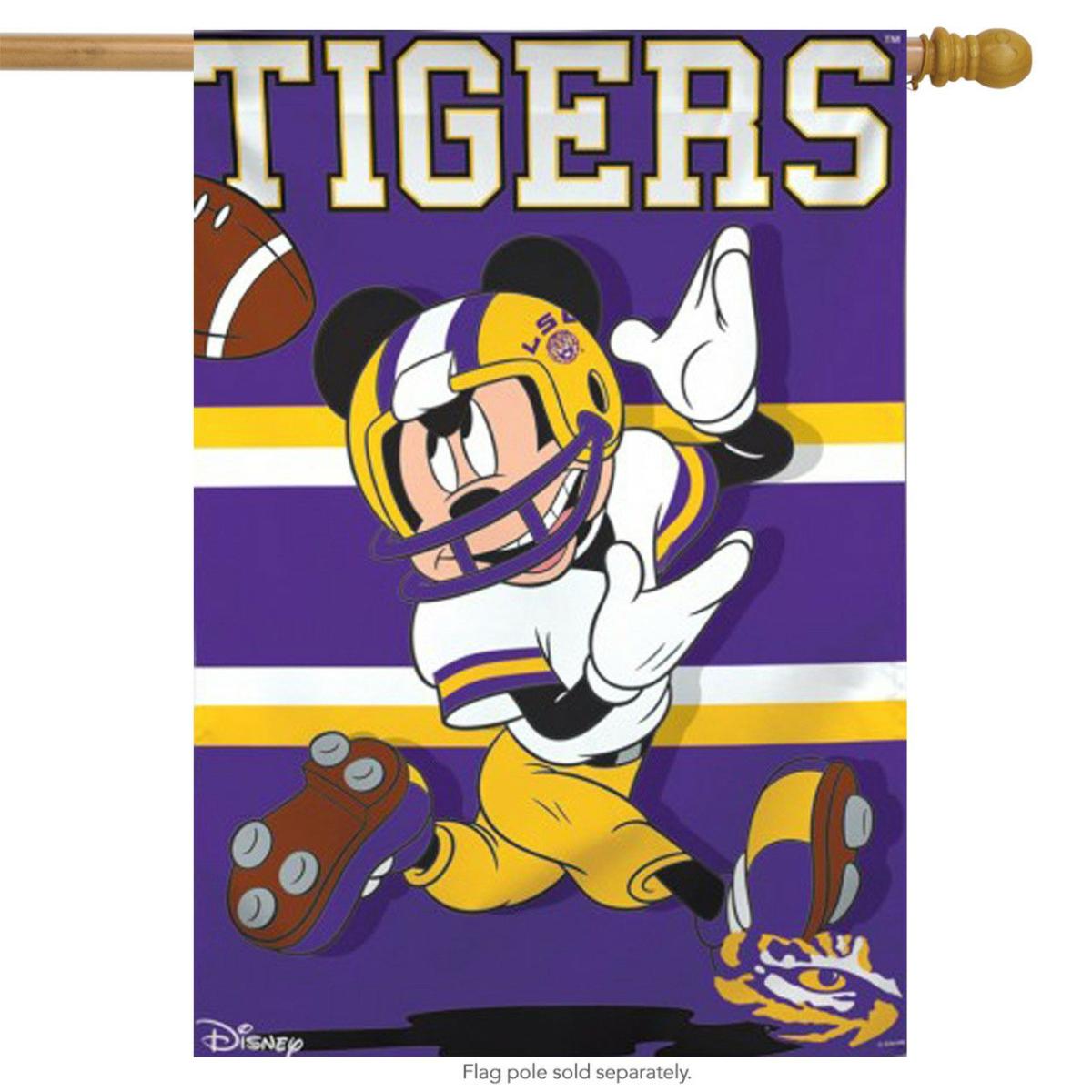 Louisiana State University Tigers NCAA Mickey Mouse House Flag | Sports Disney & Cinema Sports