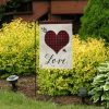 Love Heart Plaid Burlap Garden Flag | Themes Garden Flags Holidays