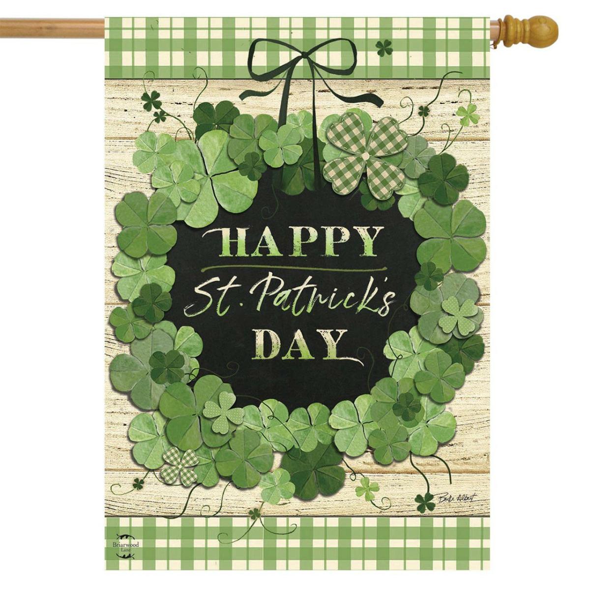 Lucky Wreath St. Patrick’s Day House Flag | Holidays Holidays Holidays