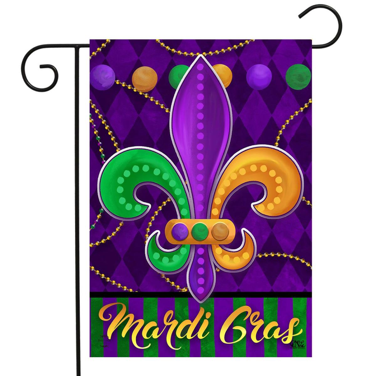 Mardi Gras Fleur-De-Lis Double Sided Garden Flag | Holidays Garden Flags Holidays