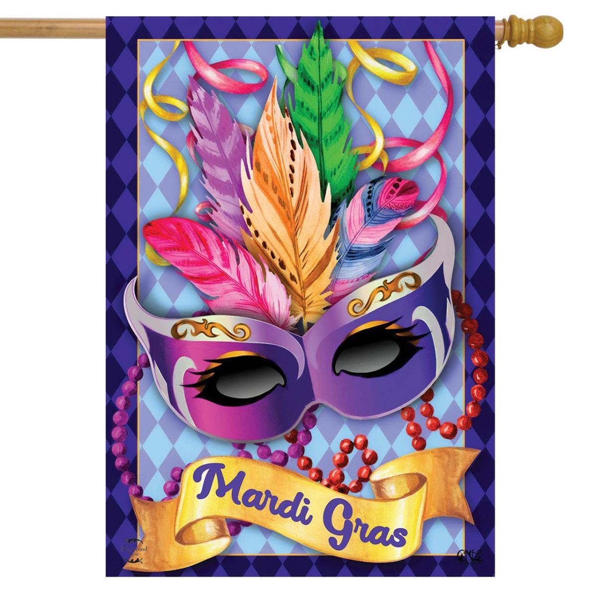 Mardi Gras Mask House Flag | Holidays Holidays Holidays