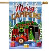 Merry Campers Christmas House Flag | Themes House Flags Seasons