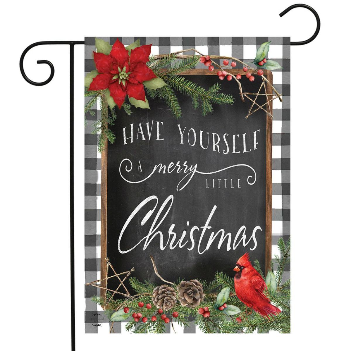 Merry Little Christmas Double-Sided Garden Flag | Themes Animals & Critters Holidays