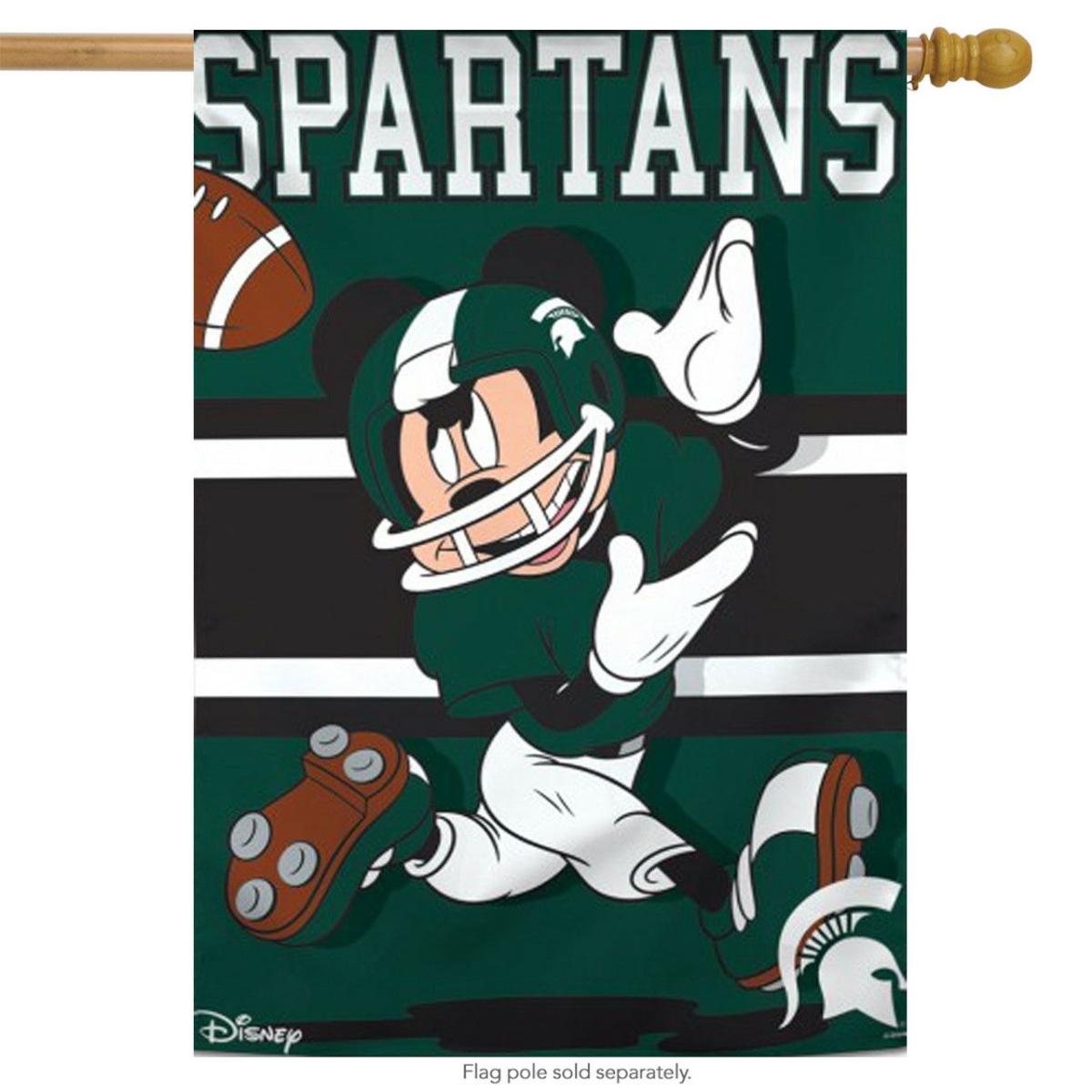 Michigan State University Spartans NCAA Mickey Mouse House Flag | Themes Disney & Cinema Sports