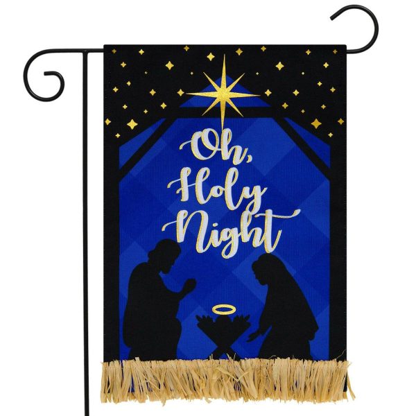 Nativity Christmas Burlap Garden Flag | Holidays Christmas Holidays