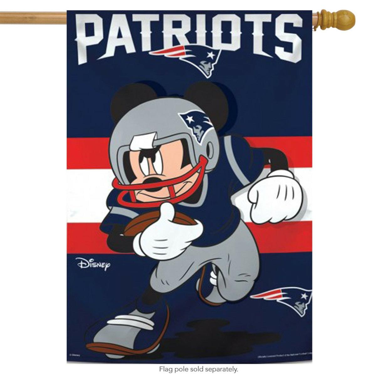 New England Patriots NFL Mickey Mouse Football House Flag | Sports Disney & Cinema Sports