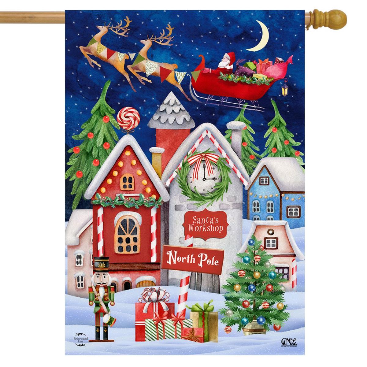 North Pole Magic Christmas House Flag | Holidays Christmas Holidays