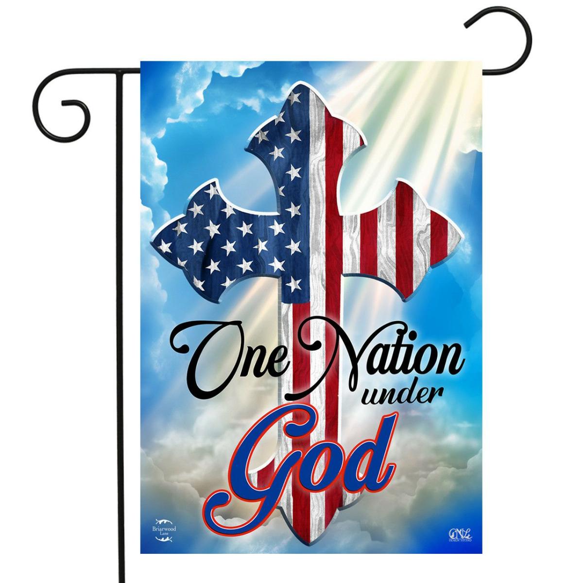 One Nation Under God Cross Garden Flag | Seasons Everyday Seasons