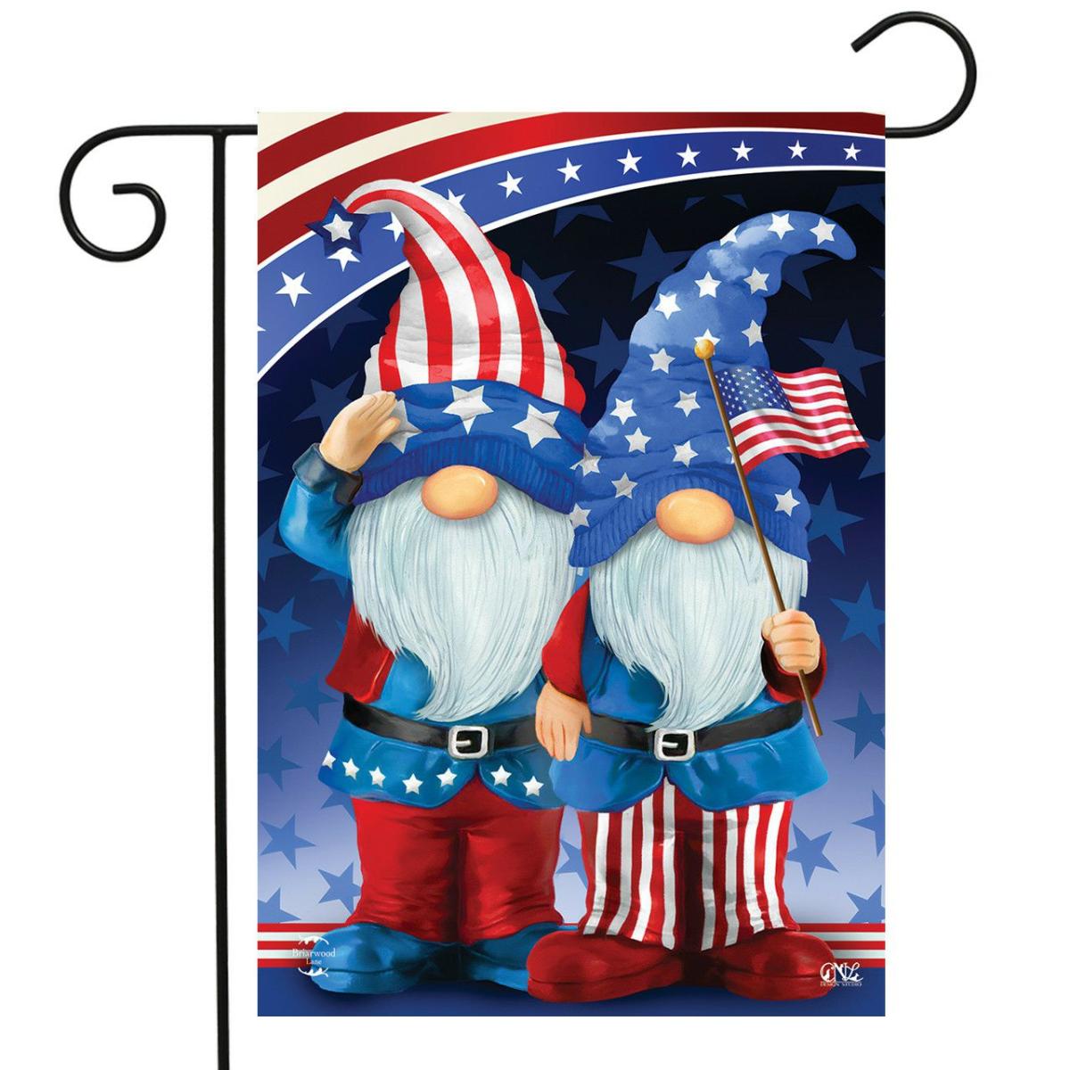 Patriotic Gnomes Garden Flag | Themes 4th of July Holidays