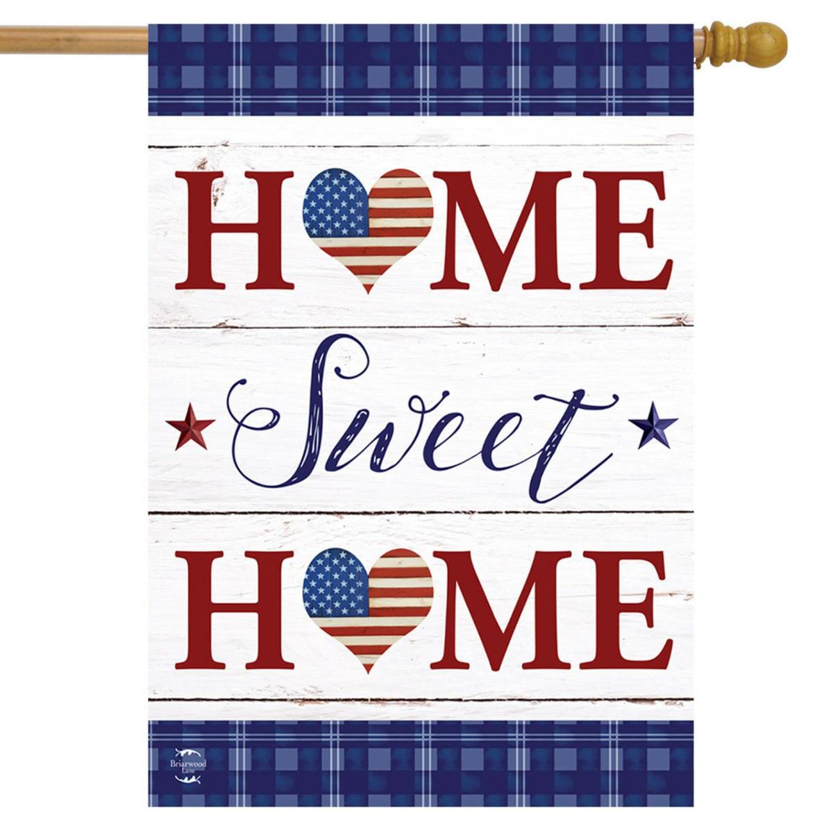 Patriotic Home Sweet Home Double-Sided House Flag | Seasons Everyday Seasons