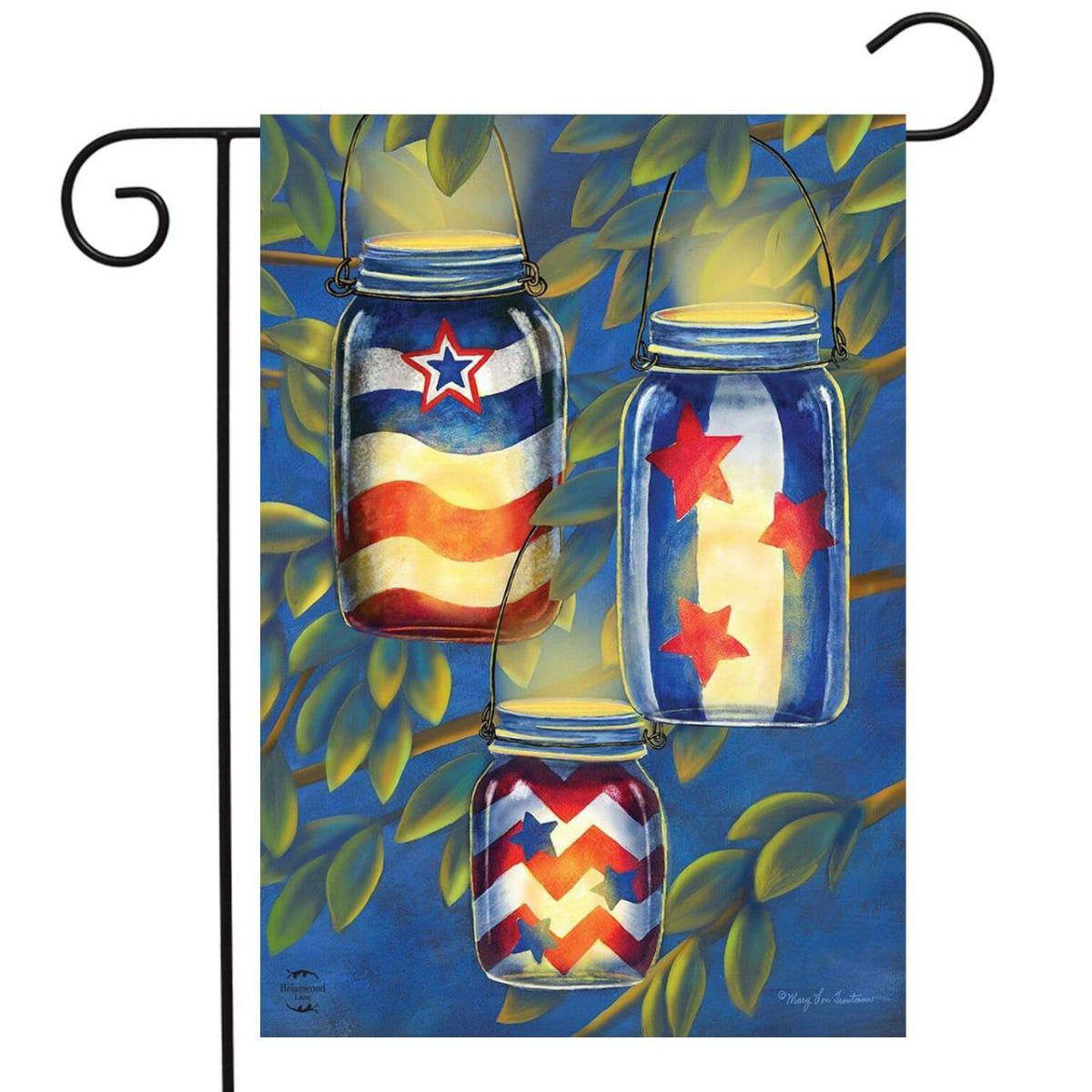 Patriotic Luminaries Summer Garden Flag | Themes 4th of July Holidays