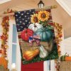 Patriotic Pumpkins Autumn House Flag | Seasons Fall Seasons