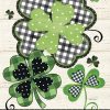 Patterned Shamrocks Welcome House Flag | Holidays Farmhouse Holidays