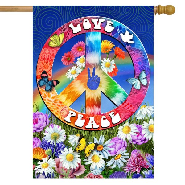 Peace and Love House Flag | Seasons Animals & Critters Seasons