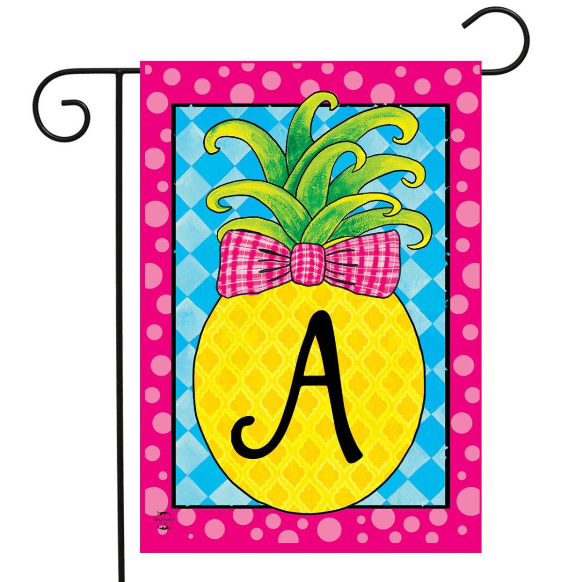 Pineapple Monogram Letter A Garden Flag | Themes Fruit Seasons