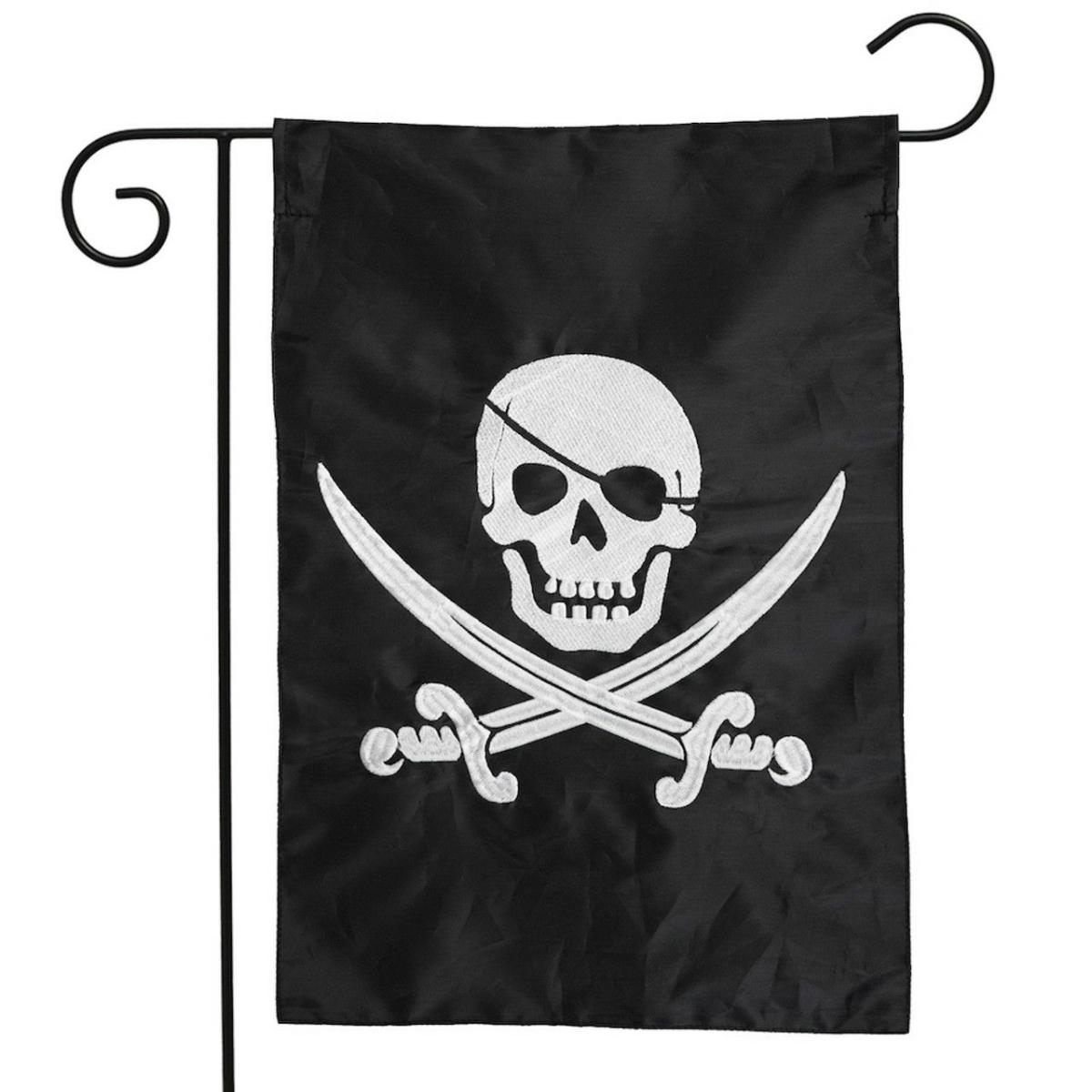 Pirate Jack Applique & Embroidered Garden Flag | Themes Everyday Seasons