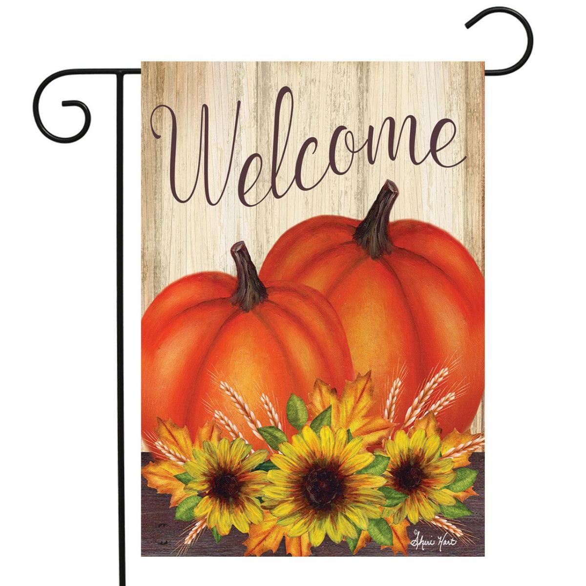 Pumpkin Pair Autumn Garden Flag | Themes Fall Seasons