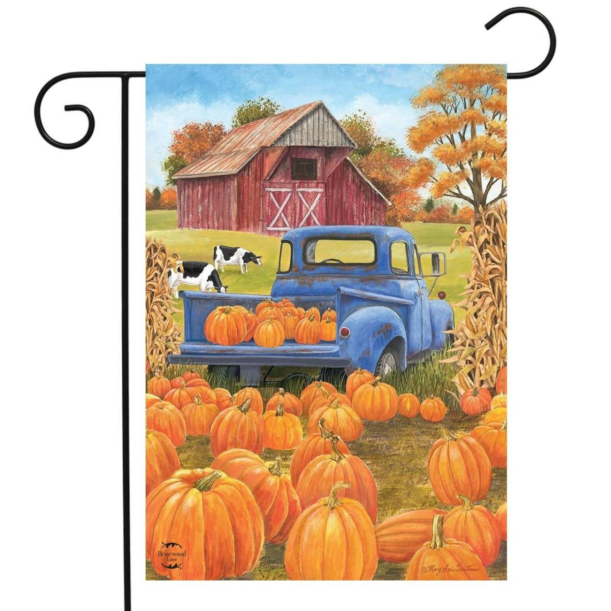 Pumpkin Patch Pickup Autumn Garden Flag | Themes Fall Seasons