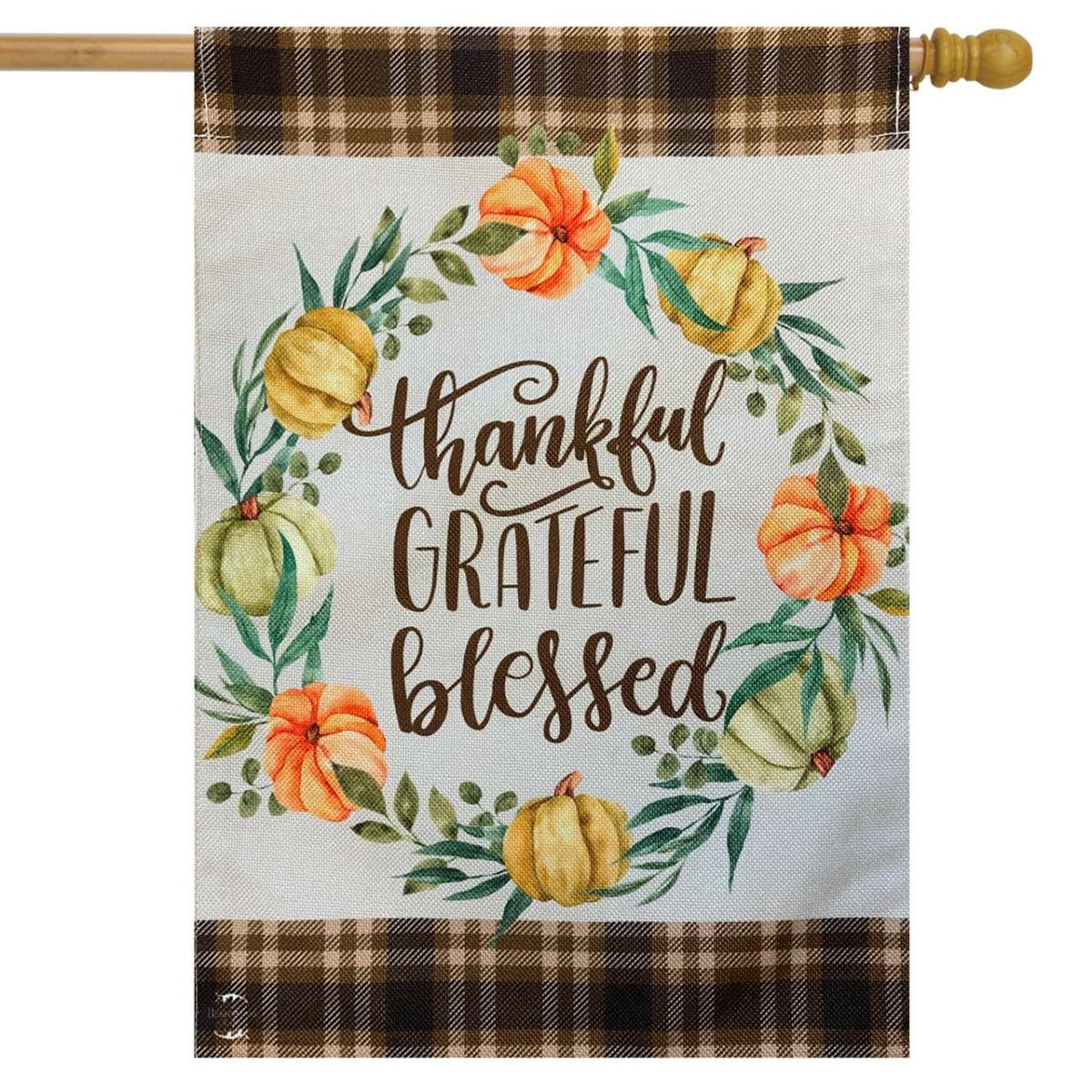 Pumpkin Wreath Burlap Fall House Flag | Themes Fall Holidays