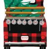 Red Checkered Truck Christmas Burlap Garden Flag | Holidays Christmas Holidays