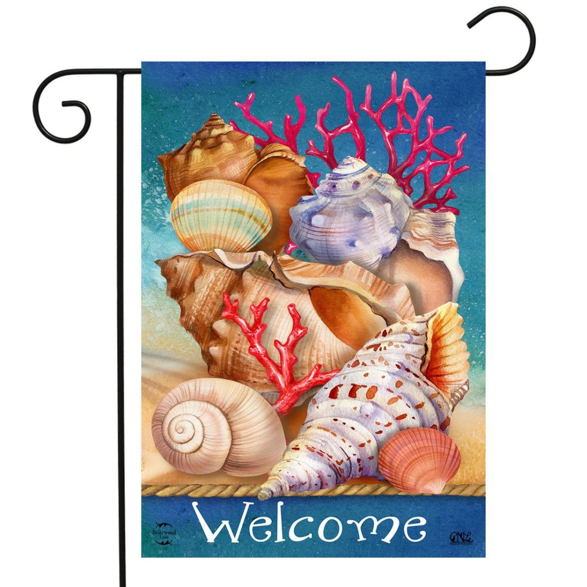 Seashell Welcome Summer Garden Flag | Seasons Everyday Seasons