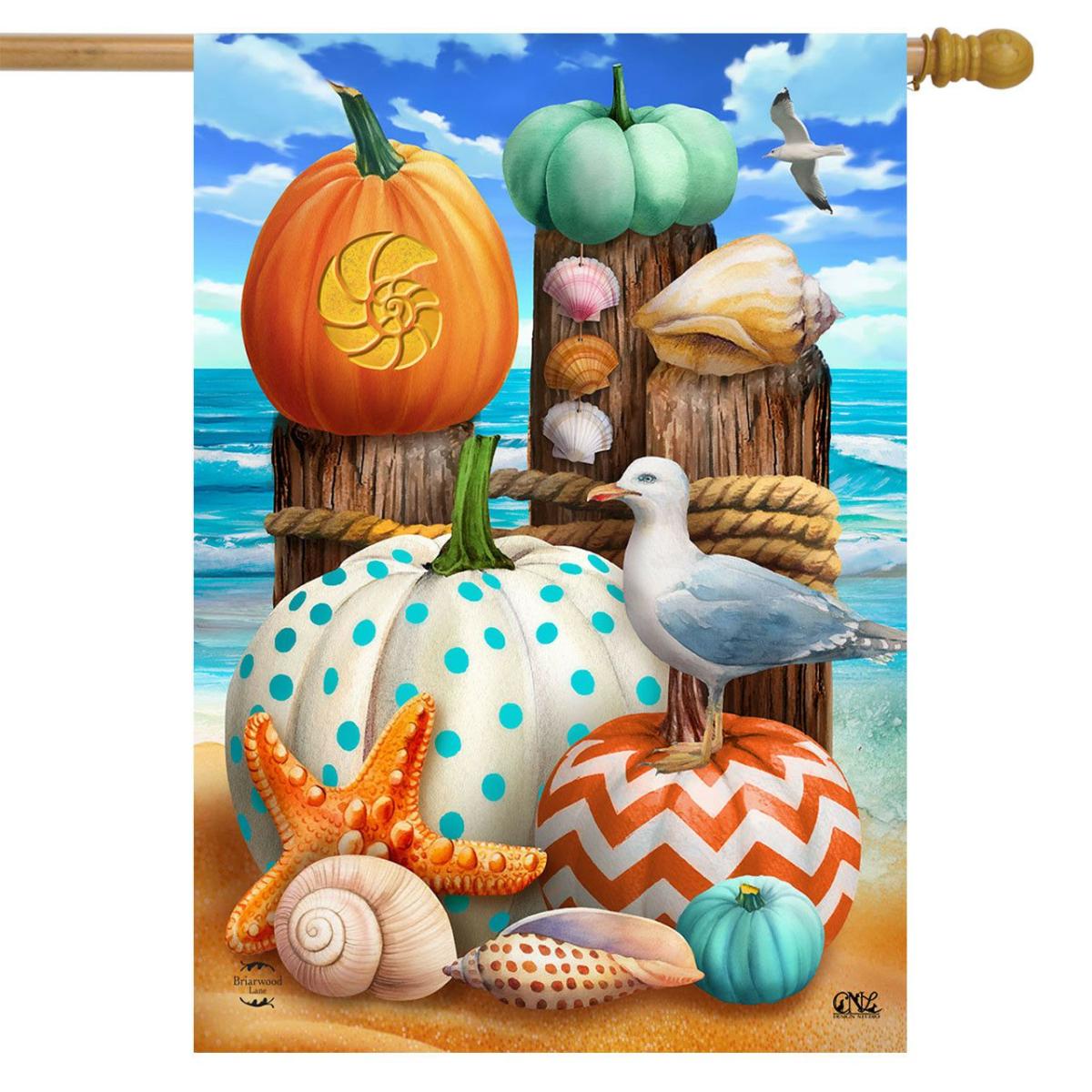 Seaside Fall House Flag | Seasons Beach Seasons