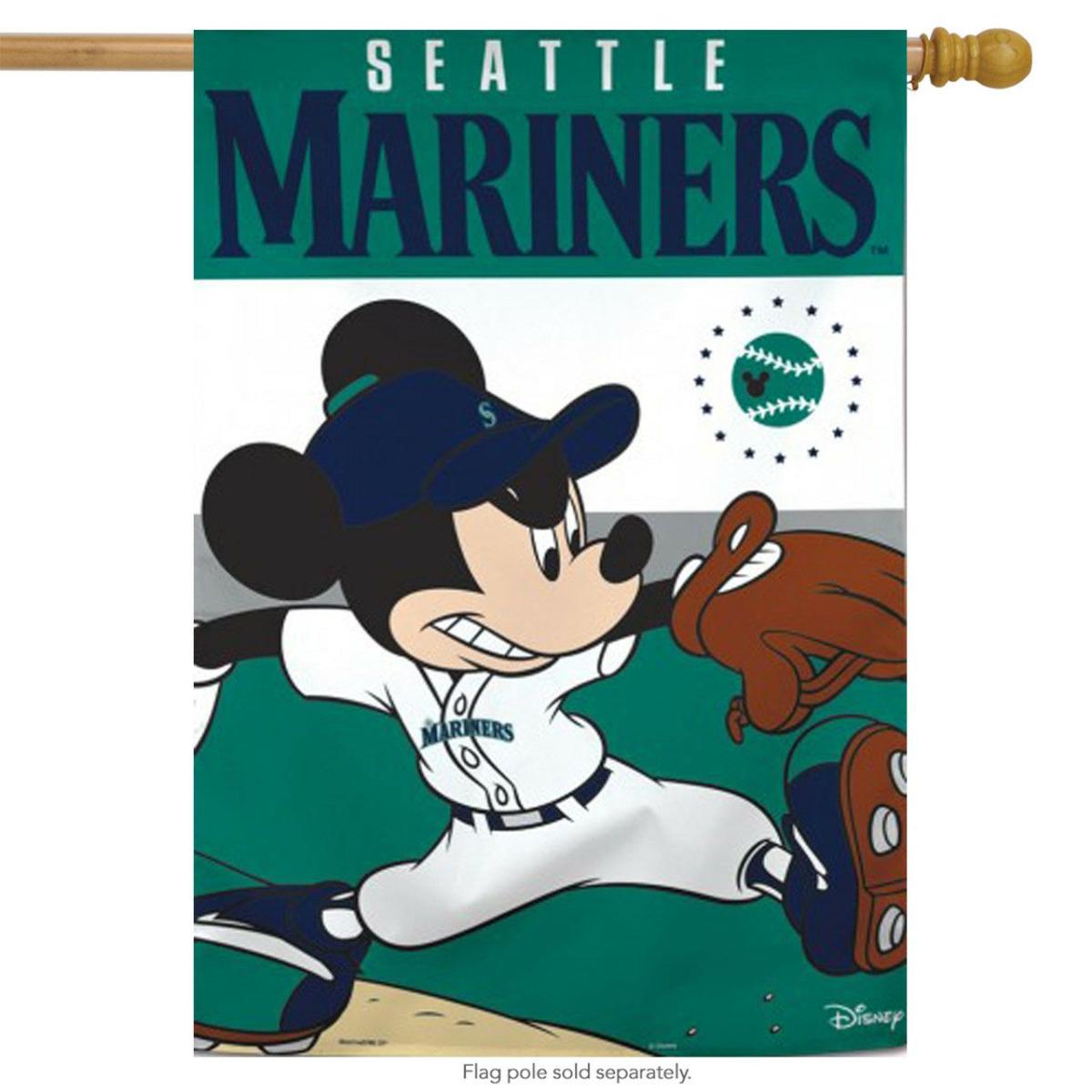 Seattle Mariners MLB Mickey Mouse Baseball House Flag | Themes Disney & Cinema Sports