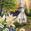 Spring Church Religious House Flag | Seasons Easter Holidays