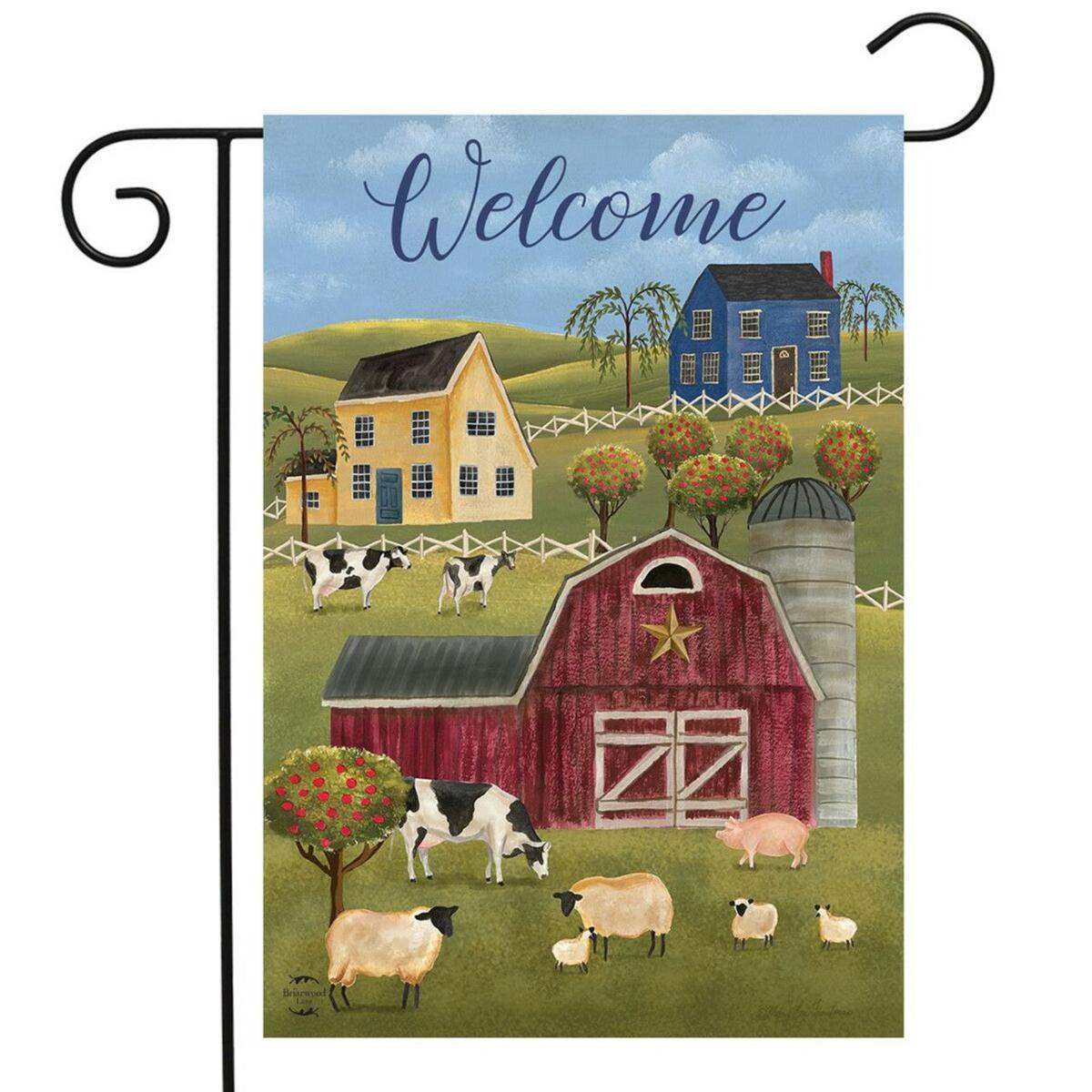 Spring Countryside Welcome Primitive Garden Flag | Seasons Everyday Seasons