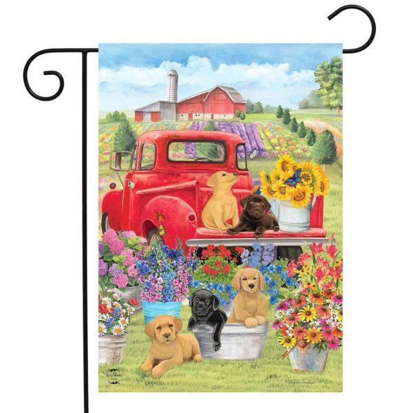 Spring Day Puppies Garden Flag | Seasons Animals & Critters Seasons