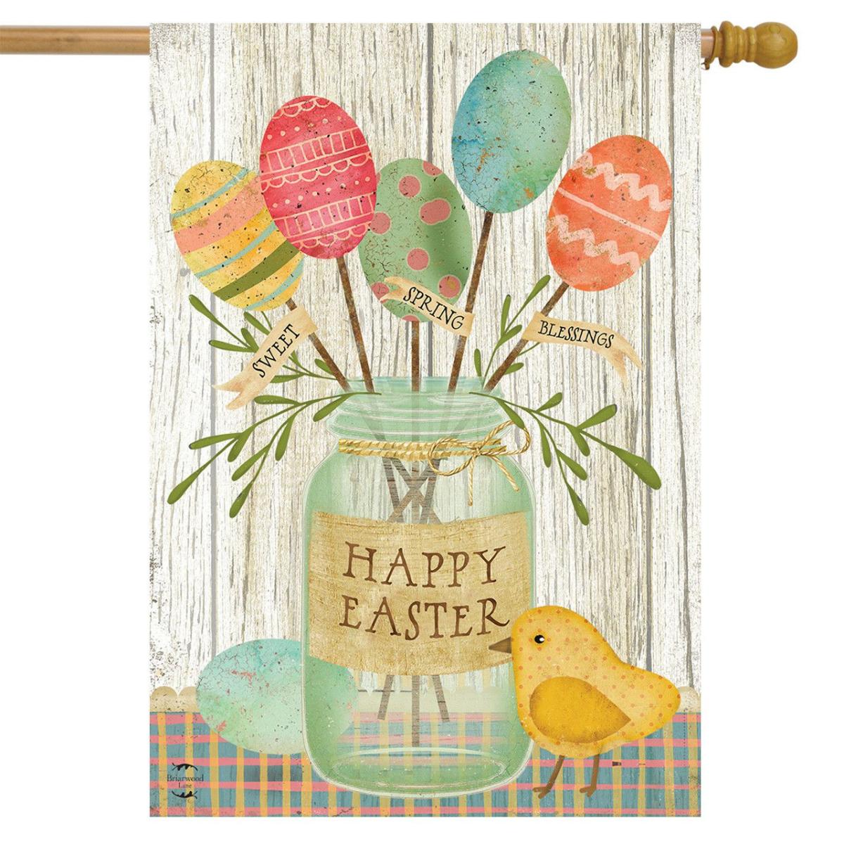 Spring Egg Bouquet Easter House Flag | Holidays Easter Holidays