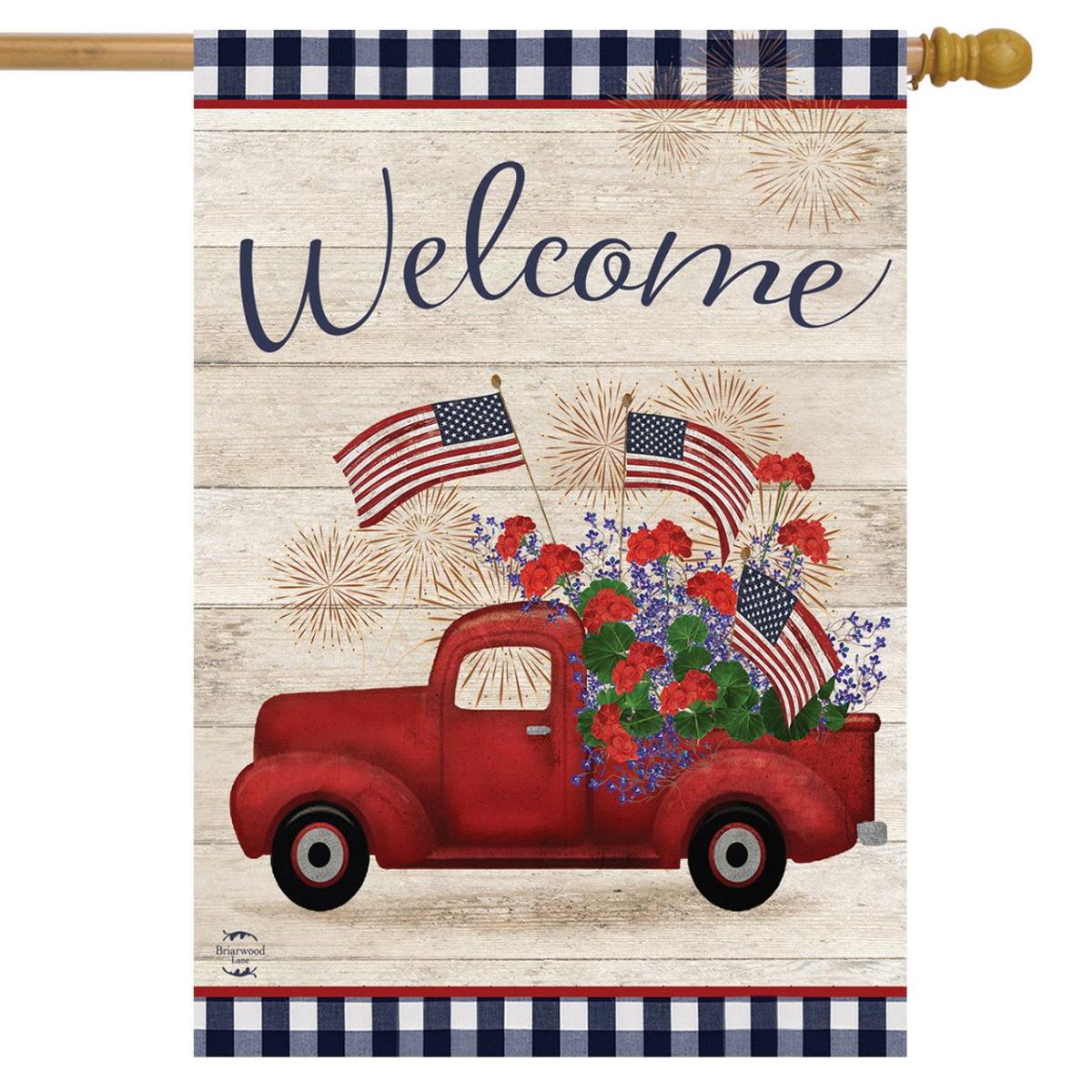 Stars And Stripes Truck Patriotic House Flag | Themes Everyday Seasons