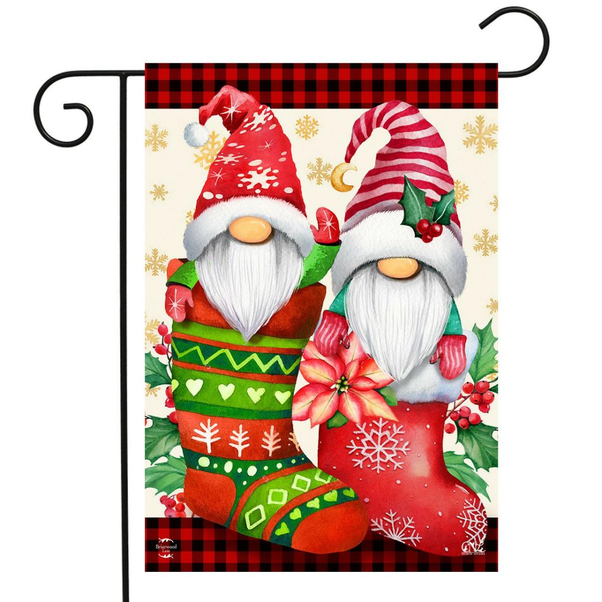 Stocking Gnomes Christmas Garden Flag | Themes Christmas Holidays