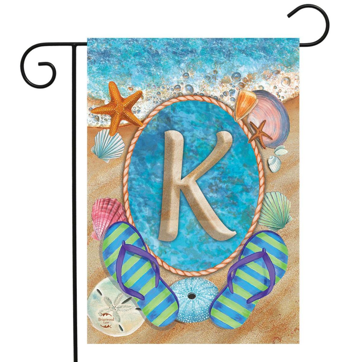 Summer Monogram Letter K Garden Flag | Seasons Beach Seasons