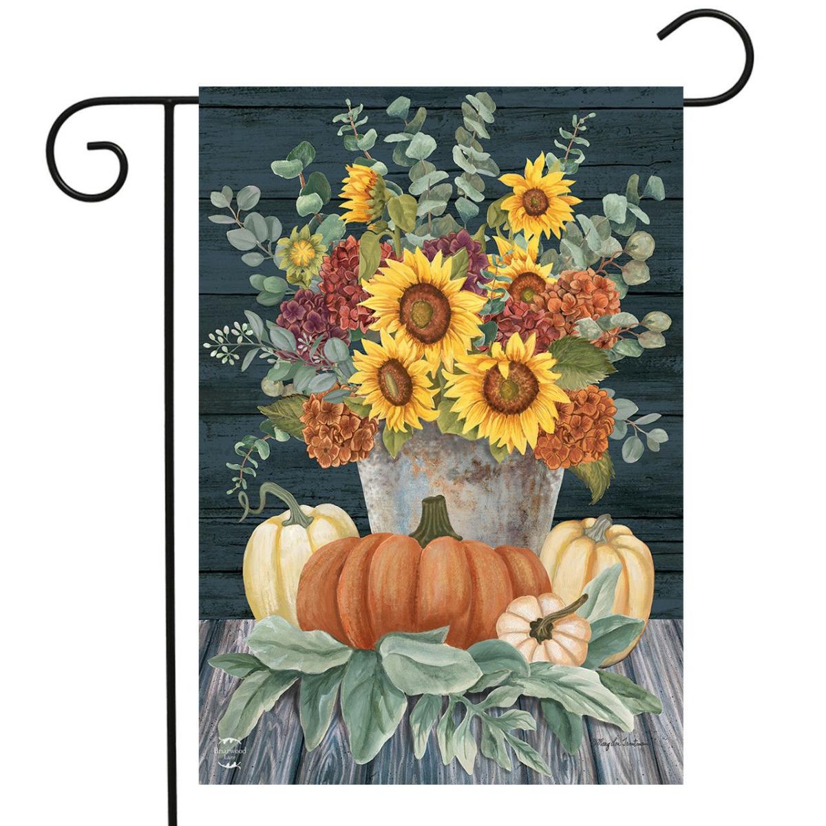 Sunflowers And Hydrangeas Fall Garden Flag | Themes Fall Seasons