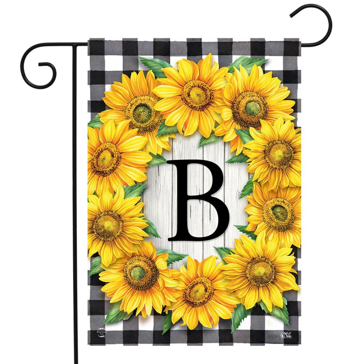 Sunflowers Monogram B Garden Flag | Themes Everyday Seasons