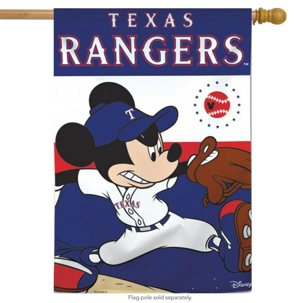 Texas Rangers MLB Mickey Mouse Baseball House Flag | Themes Disney & Cinema Sports