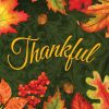 Thankful Leaves Autumn House Flag | Holidays Fall Holidays