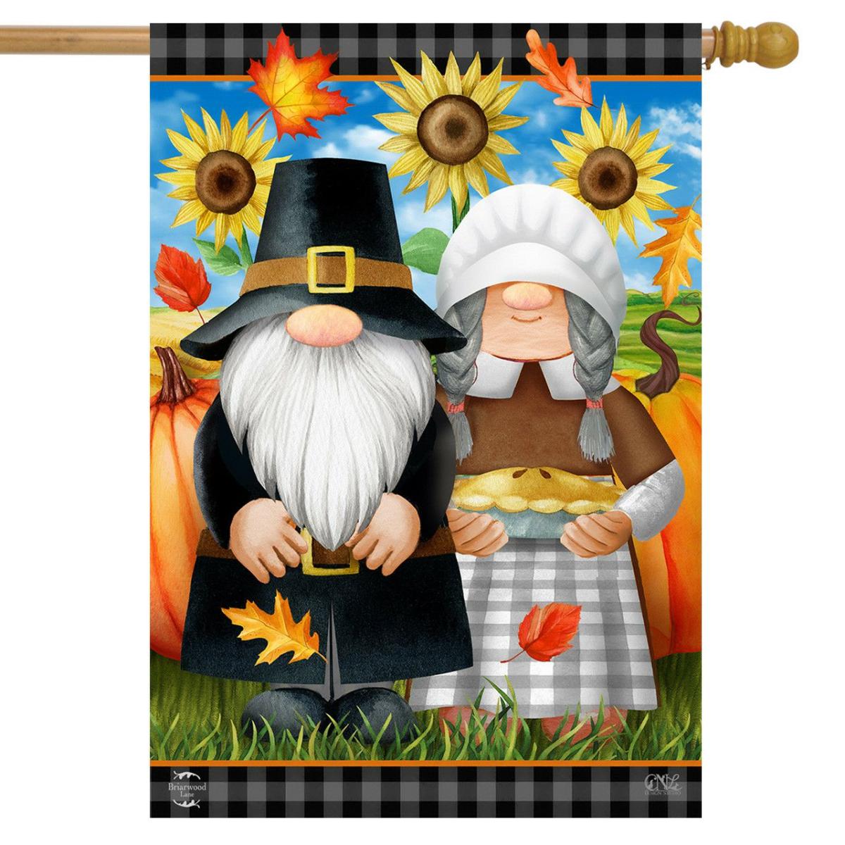 Thanksgiving Gnomes Humor House Flag | Holidays Holidays Holidays