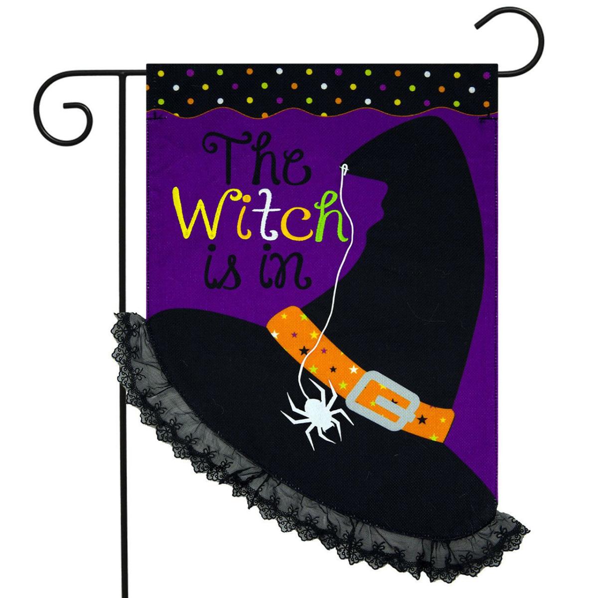 The Witch Is In Halloween Burlap Garden Flag | Holidays Garden Flags Holidays