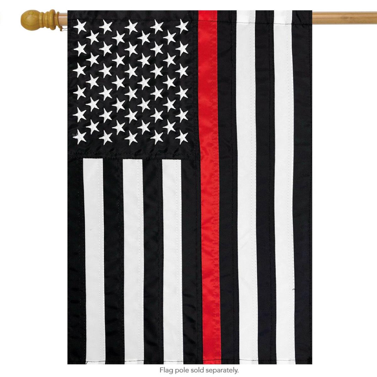 Thin Red Line Embroidered House Flag | Themes Everyday Seasons