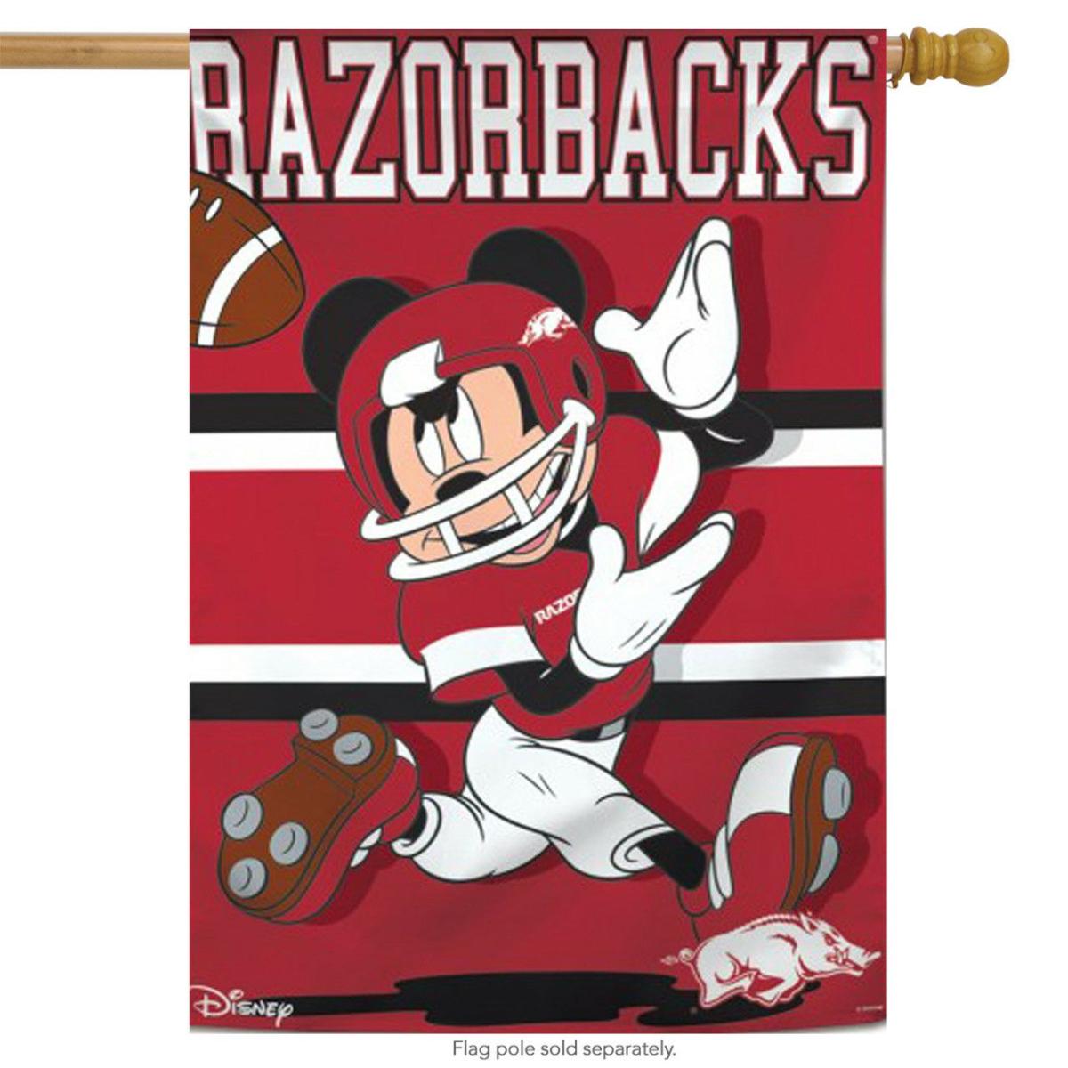 University of Arkansas Razorbacks NCAA Mickey Mouse House Flag | Themes Disney & Cinema Sports